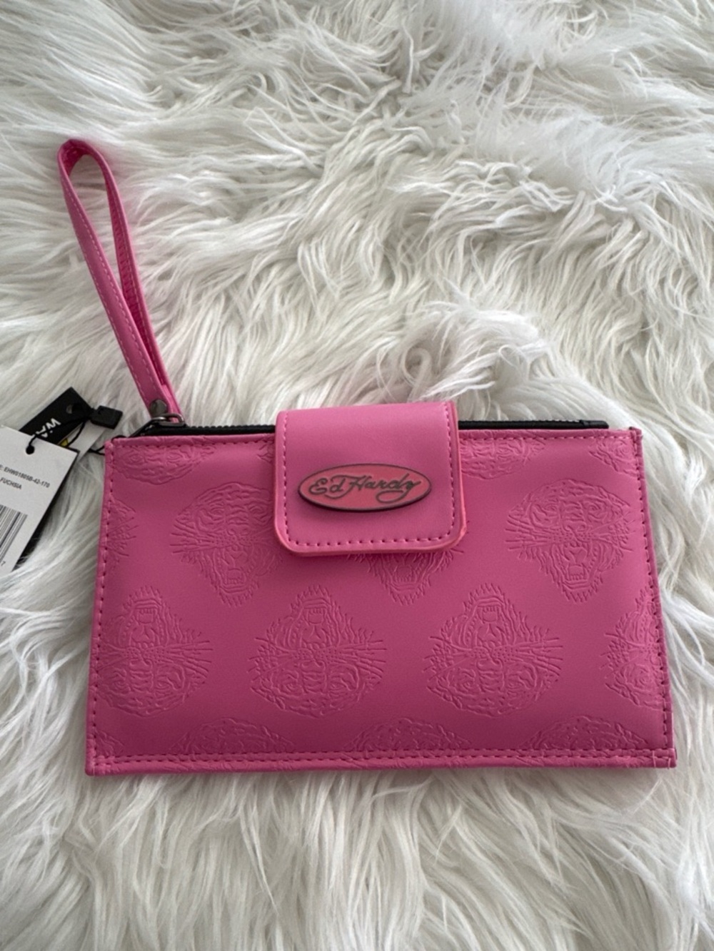 Ed Hardy Hot Pink Wristlet Clutch